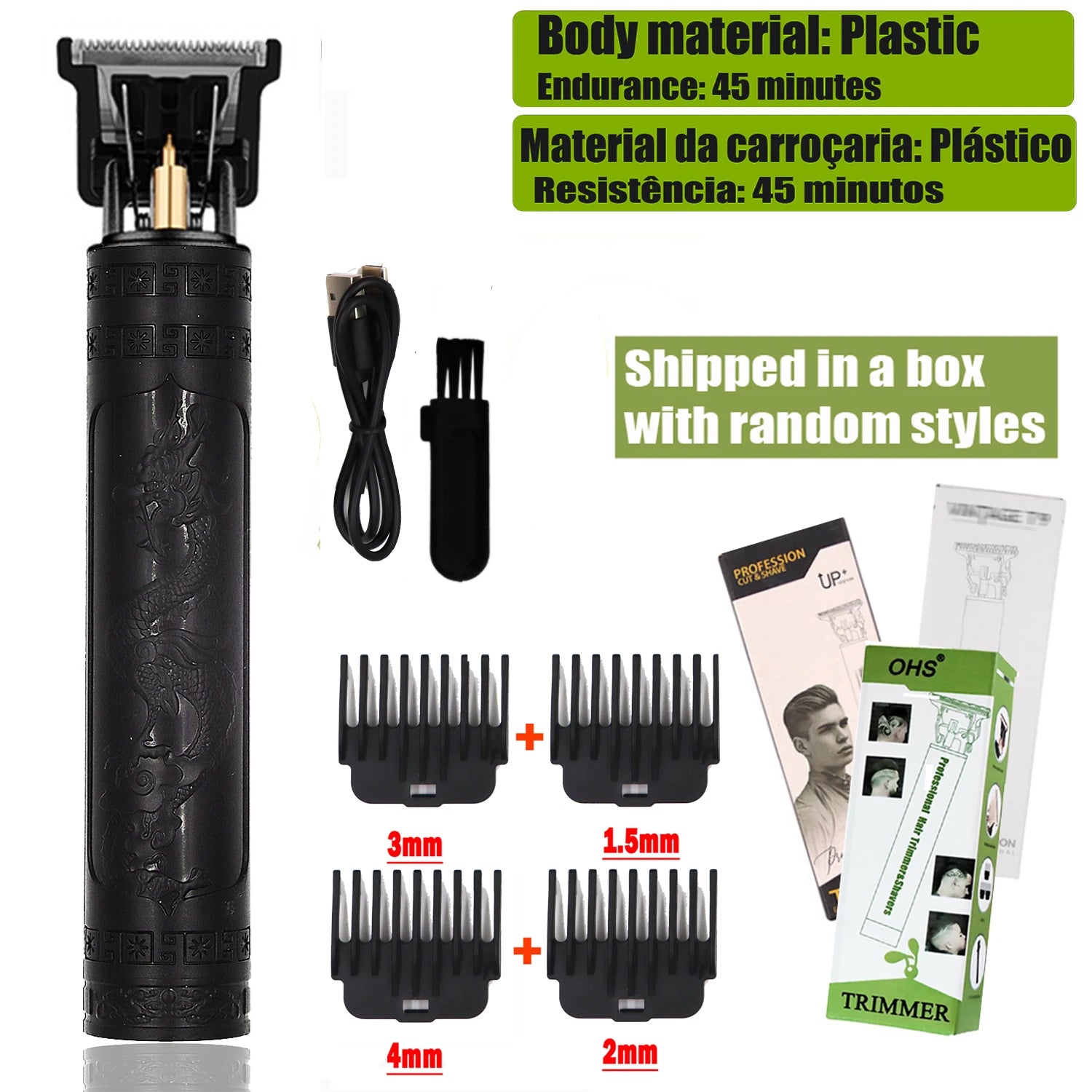 T9 Rechargeable Hair Clipper – 0mm Precision Trimmer
