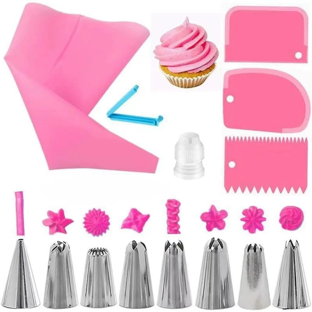 Silicone Piping Bag & Tip Set – Reusable Cake Decorating Kit