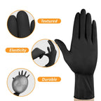 Black Nitrile Disposable Gloves – Latex-Free, Textured Grip