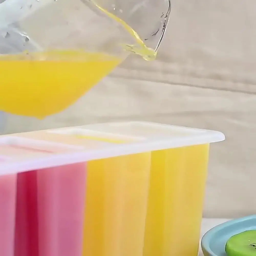 4-Slot Popsicle Mold with Lid – Homemade Ice Pop Maker