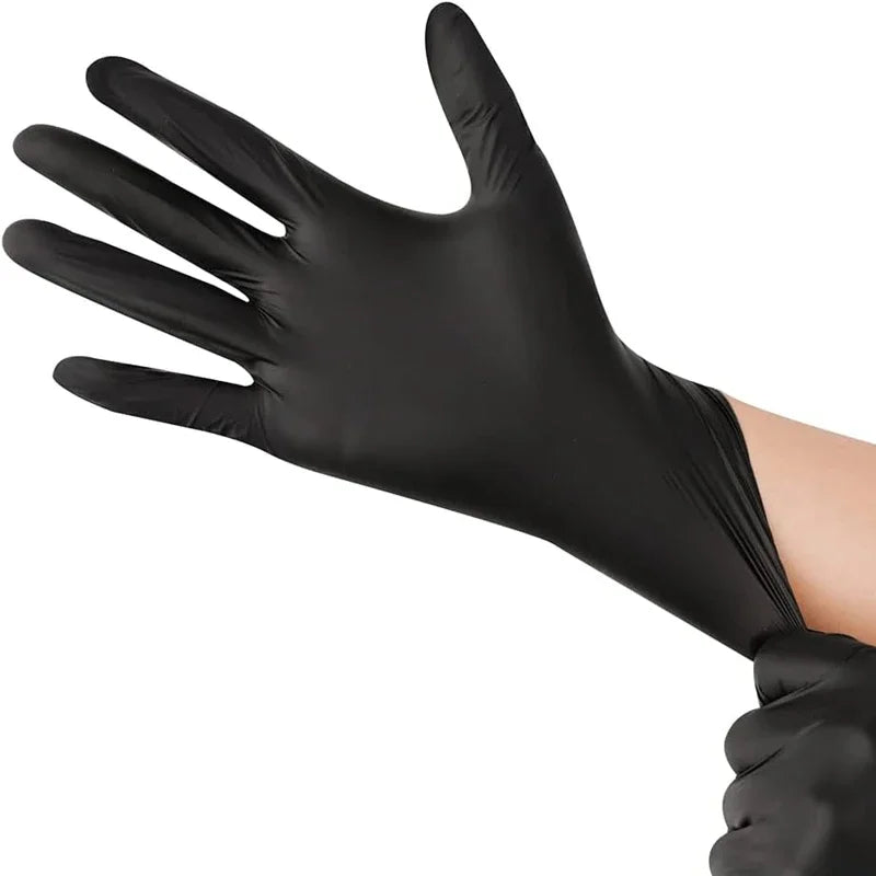 Black Nitrile Disposable Gloves – Latex-Free, Textured Grip