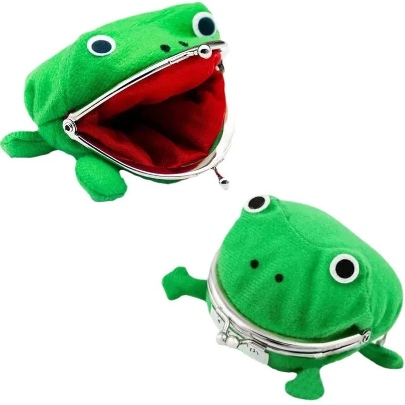 Plush Frog Coin Pouch – Ninja Theme Zip Wallet