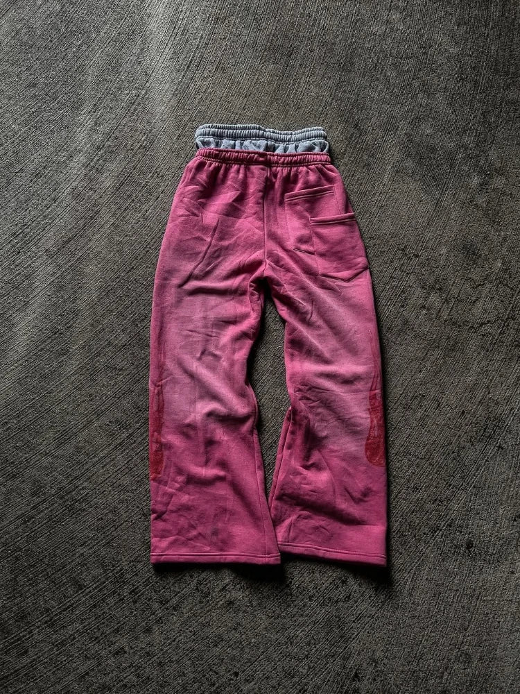 Embroidered Straight-Leg Casual Pants