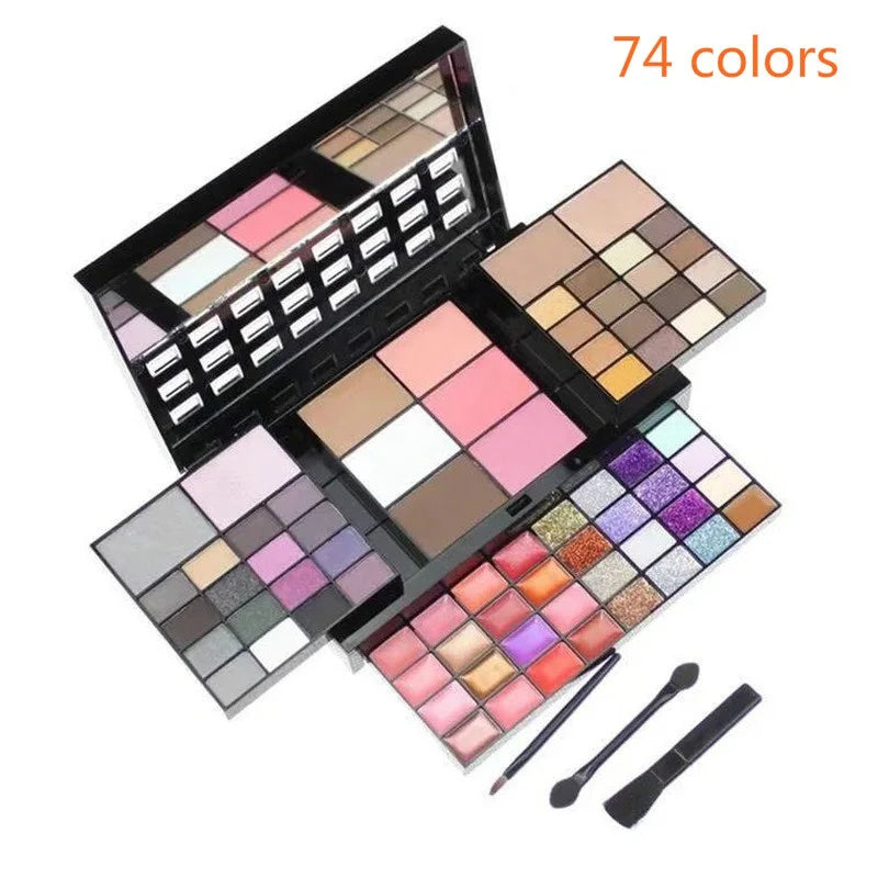 Glitter & Matte Eyeshadow Palette – Long-Lasting Pigment