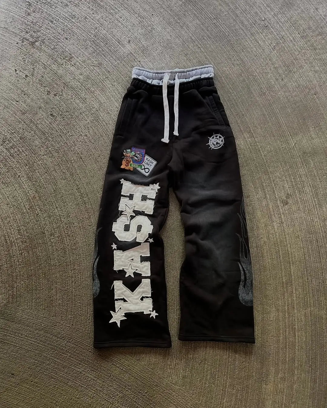 Embroidered Straight-Leg Casual Pants