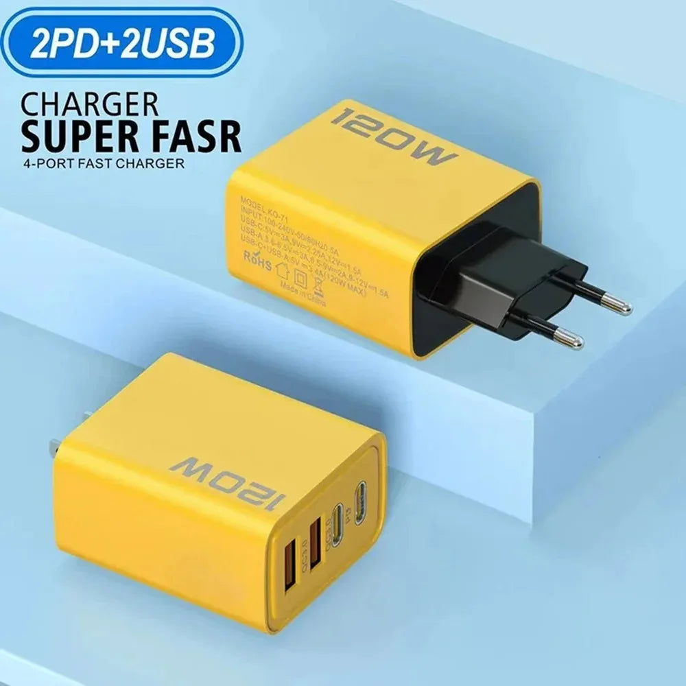 4-Port USB-C Fast Charger – PD Wall Adapter