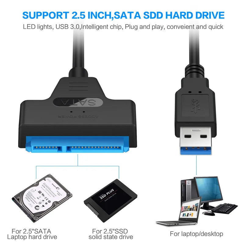 SATA to USB 3.0 Adapter Cable – 2.5" HDD/SSD Cable