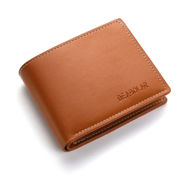 Men's Slim PU Leather Bifold Wallet