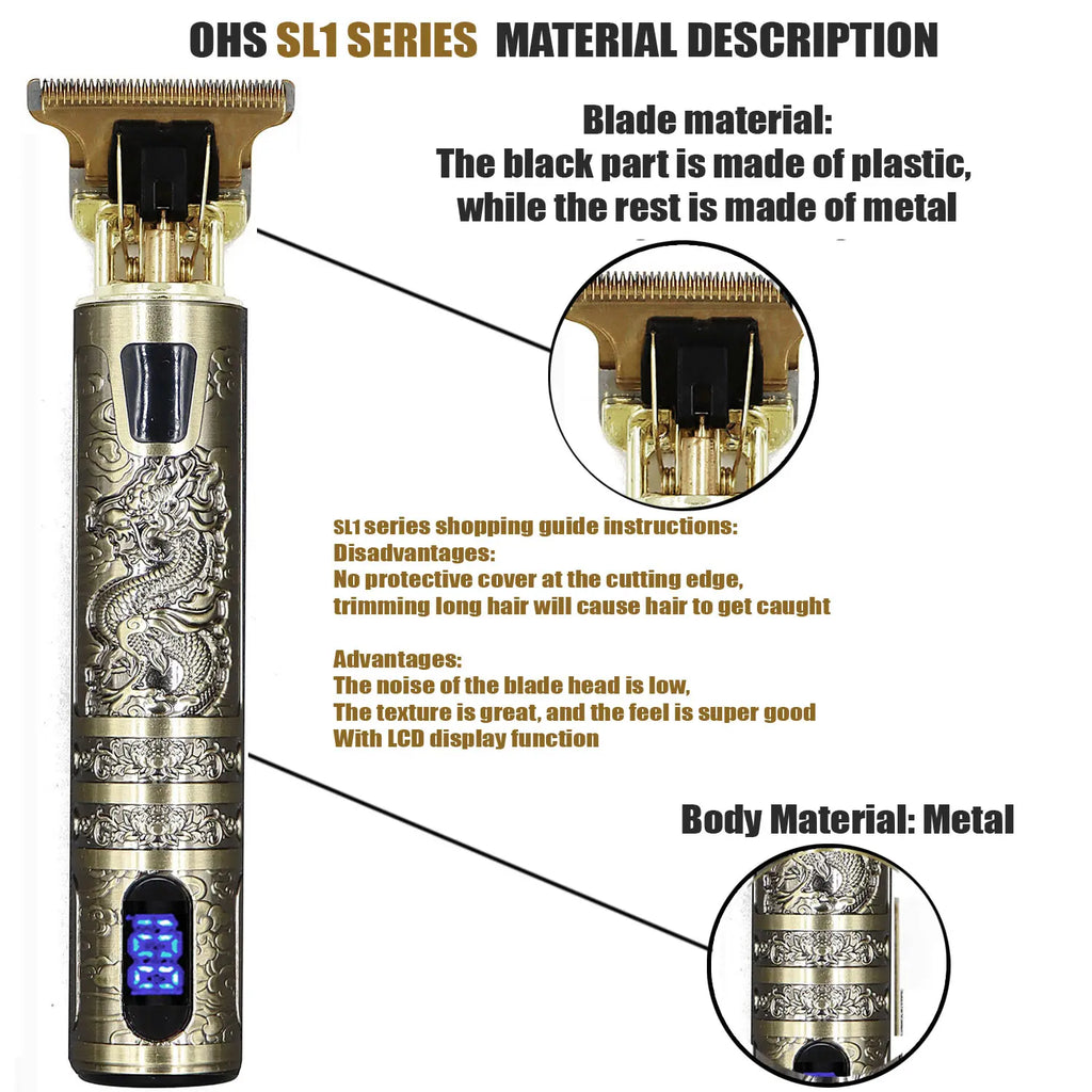 T9 Rechargeable Hair Clipper – 0mm Precision Trimmer