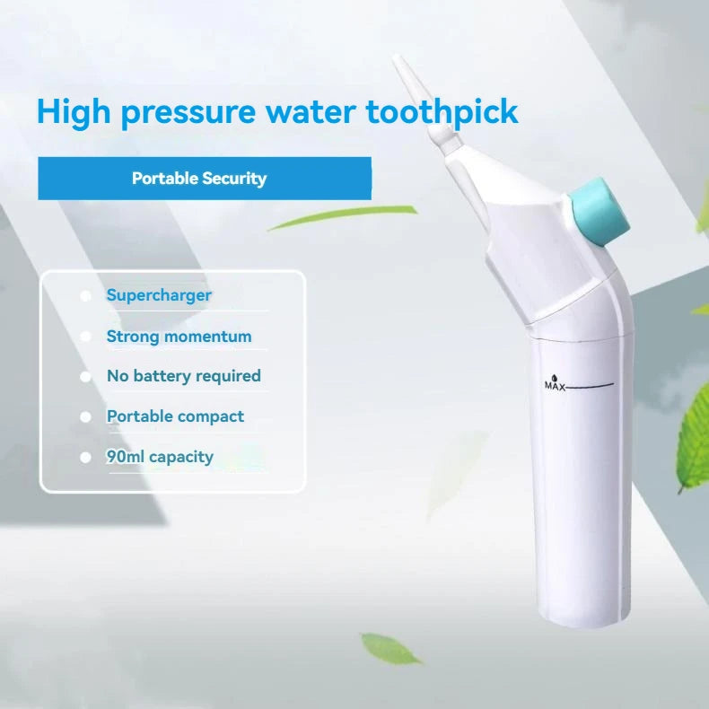 Portable Oral Irrigator – Manual High-Pressure Water Flosser