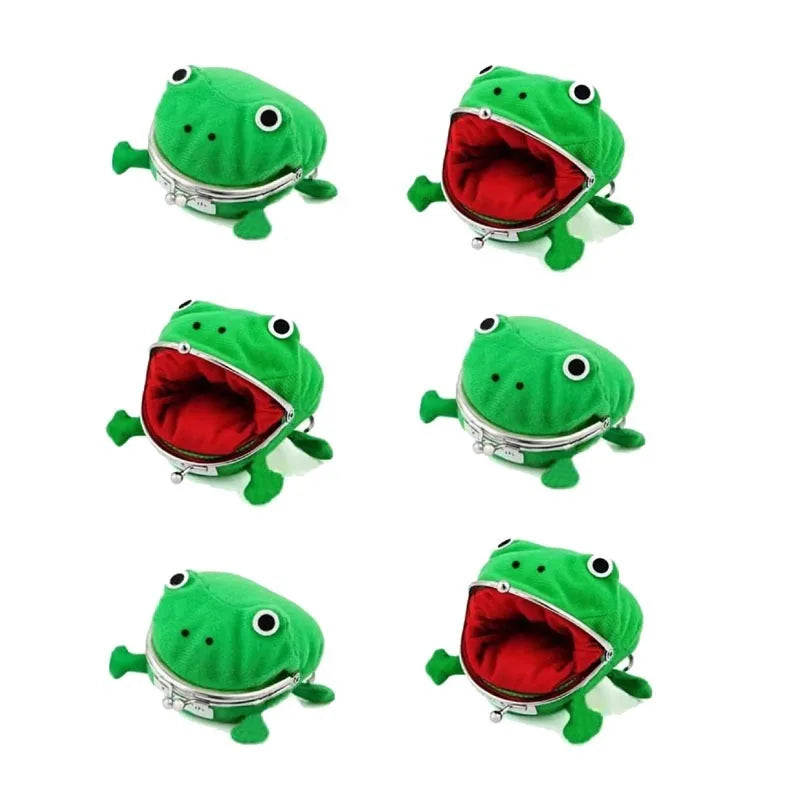 Plush Frog Coin Pouch – Ninja Theme Zip Wallet