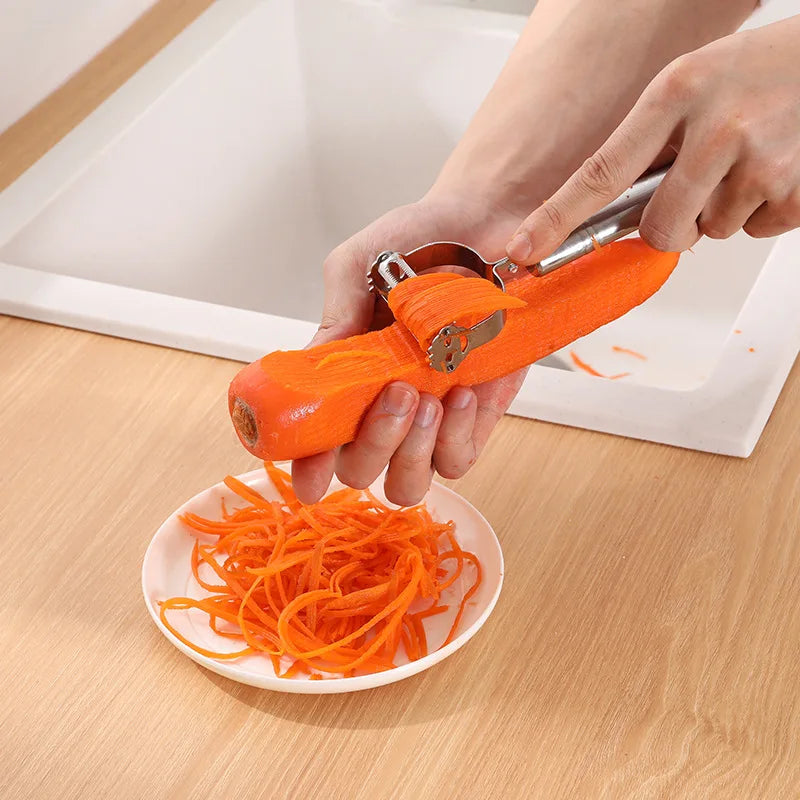 Stainless Steel Julienne Peeler – Vegetable & Fruit Grater