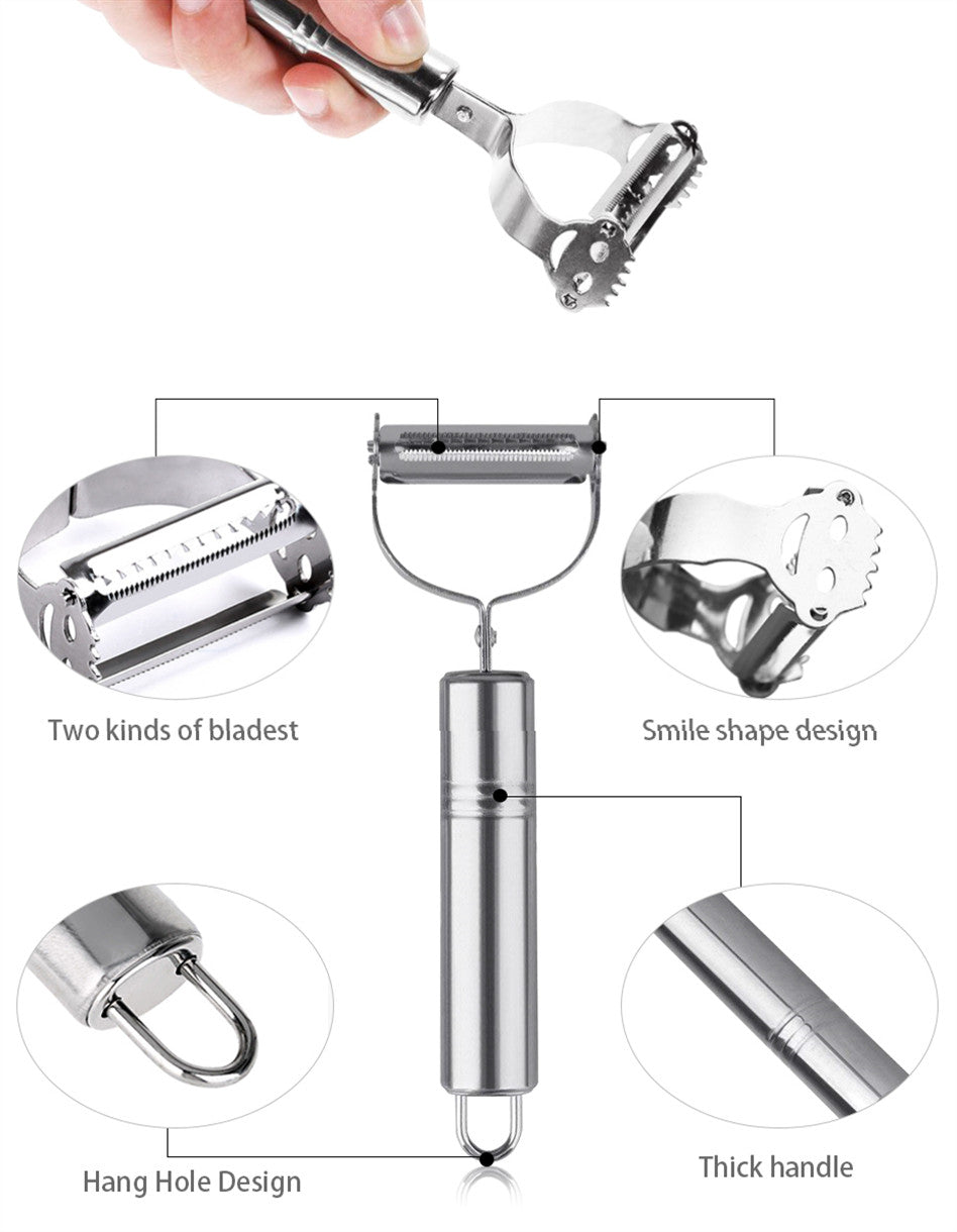 Stainless Steel Julienne Peeler – Vegetable & Fruit Grater