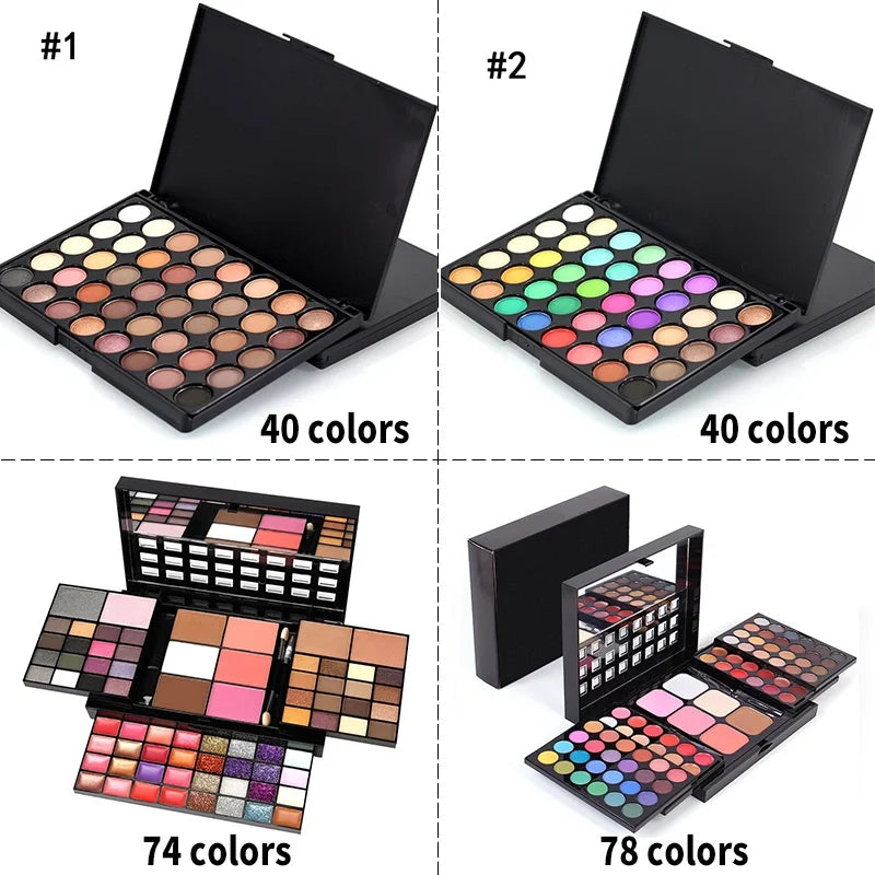 Glitter & Matte Eyeshadow Palette – Long-Lasting Pigment